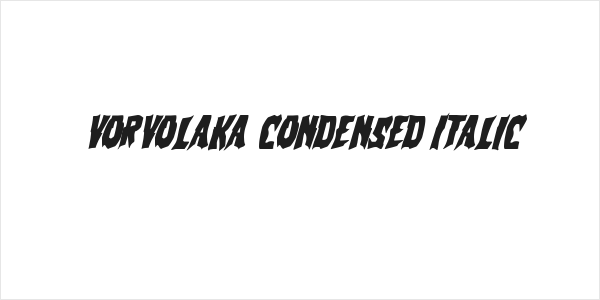 Vorvolaka Condensed Italic Logo