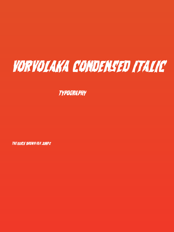 Vorvolaka Condensed Italic Poster