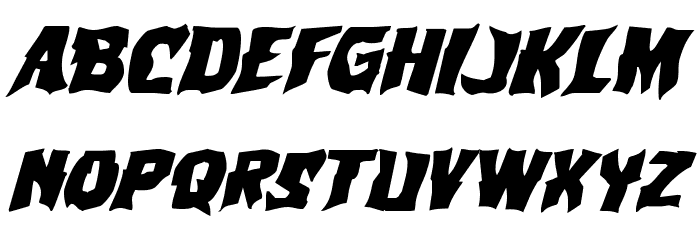 Vorvolaka Expanded Italic Font LOWERCASE