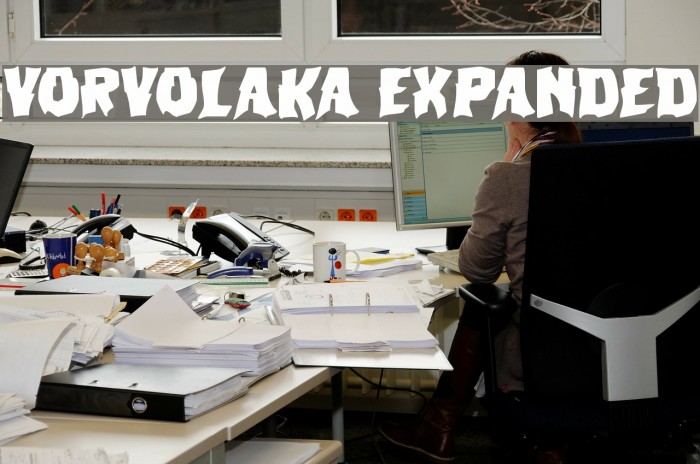 Vorvolaka Expanded Font examples