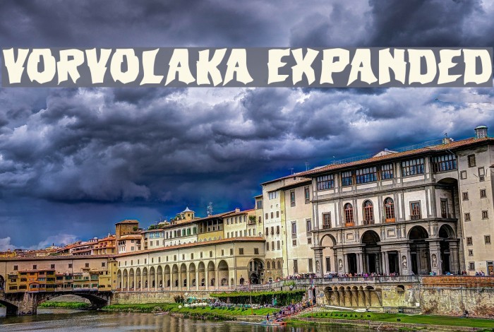 Vorvolaka Expanded Font examples