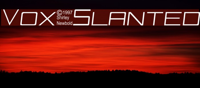 Vox-Slanted Font examples