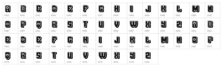 Voyeur Regular Character Map