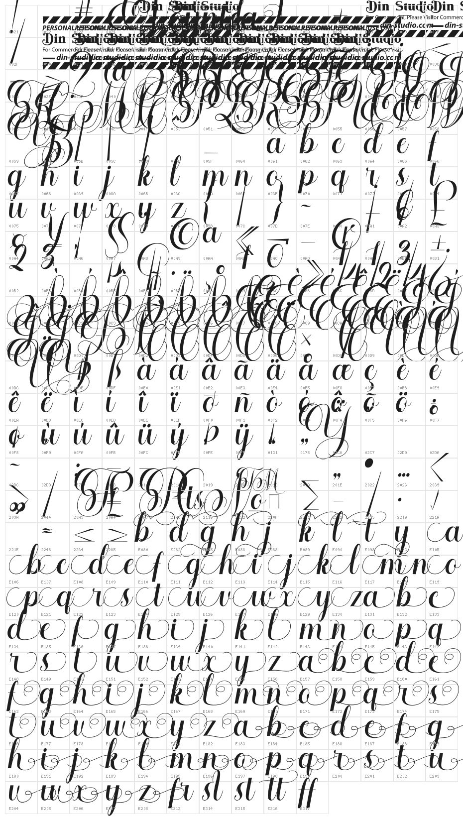 Voyntea Personal Use Character Map