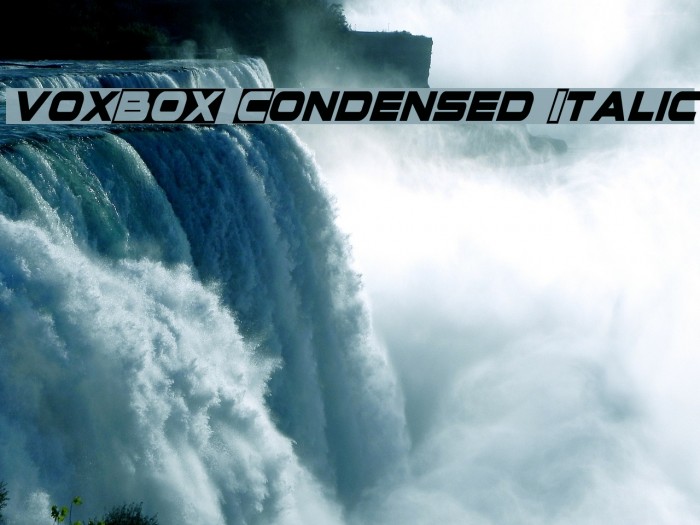voxBOX Condensed Italic Font examples