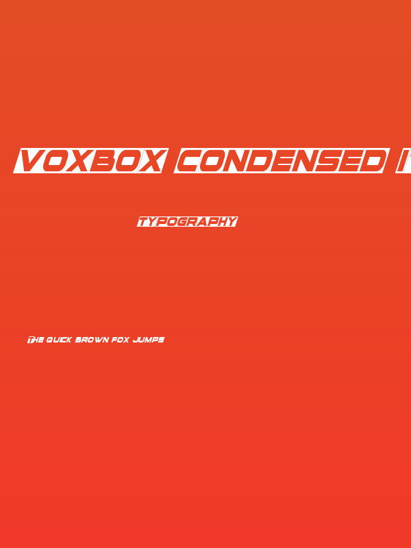 voxBOX Condensed Italic Poster