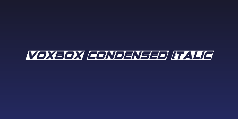 voxBOX Condensed Italic Social Header