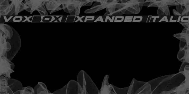 voxBOX Expanded Italic Font examples