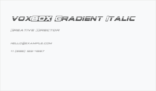 voxBOX Gradient Italic Business Card