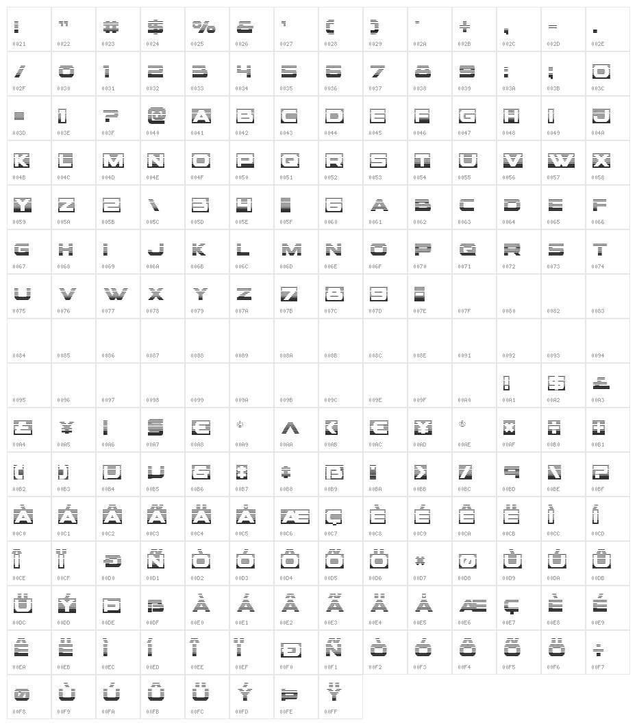 voxBOX Gradient Character Map