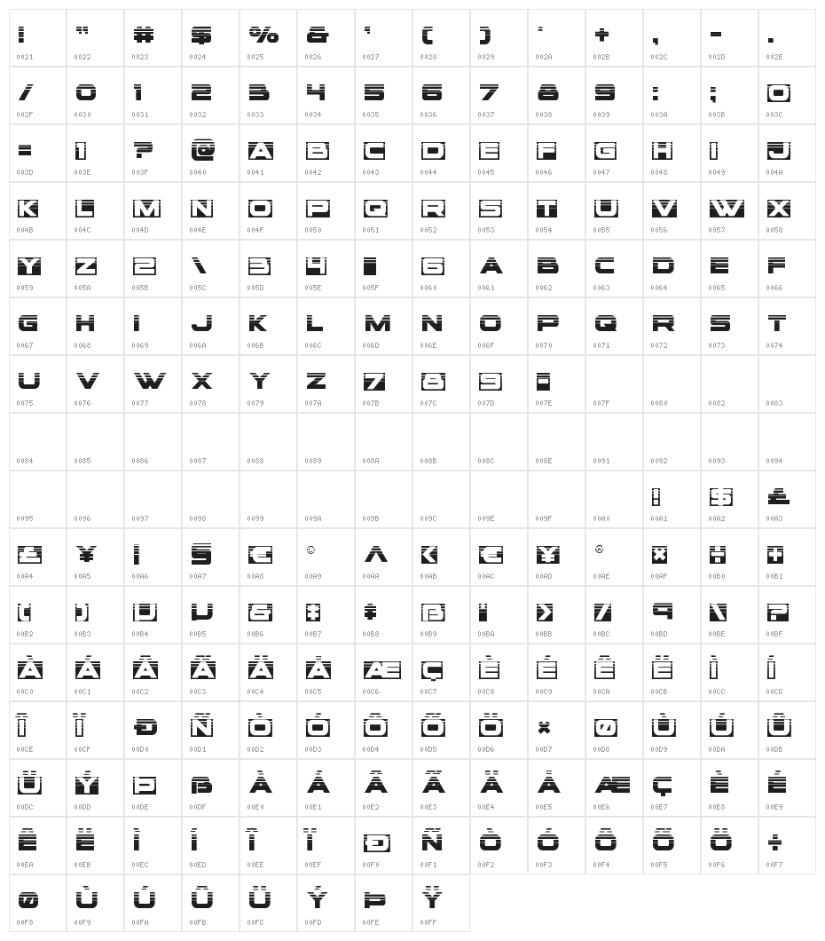 voxBOX Halftone Character Map