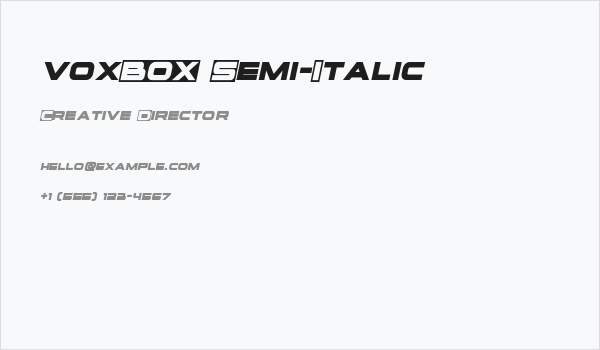 voxBOX Semi-Italic Business Card
