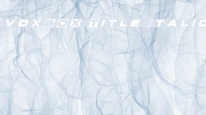 voxBOX Title Italic Font examples