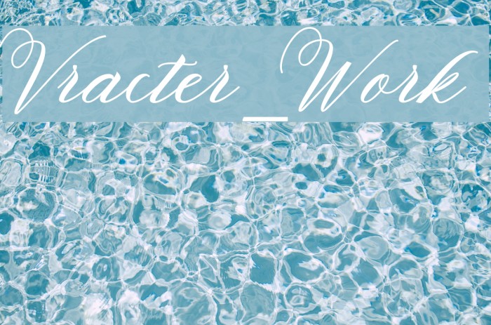 Vracter_Work Font examples