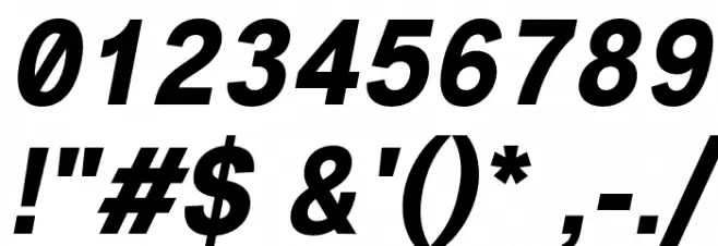 VremenaGroteskBoldItalic Font OTHER CHARS