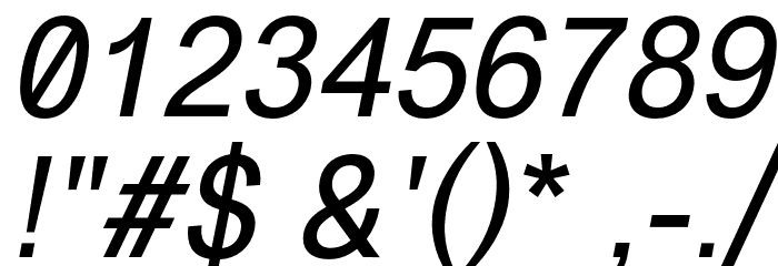 VremenaGroteskBookItalic Font OTHER CHARS