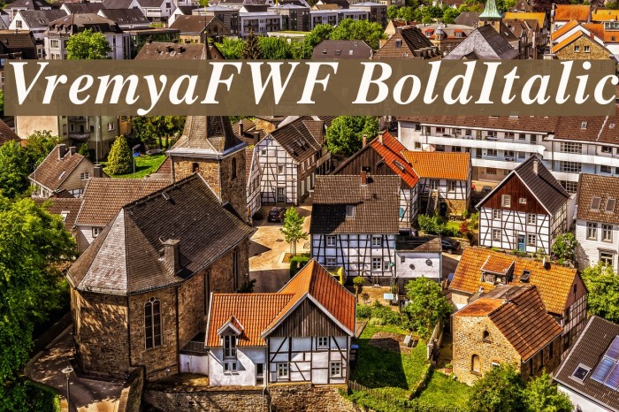 VremyaFWF BoldItalic Font examples