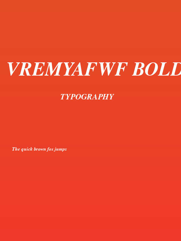 VremyaFWF BoldItalic Poster