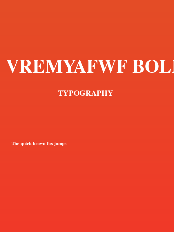 VremyaFWF Bold Poster