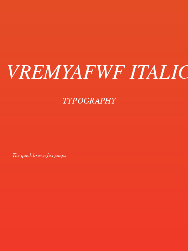 VremyaFWF Italic Poster