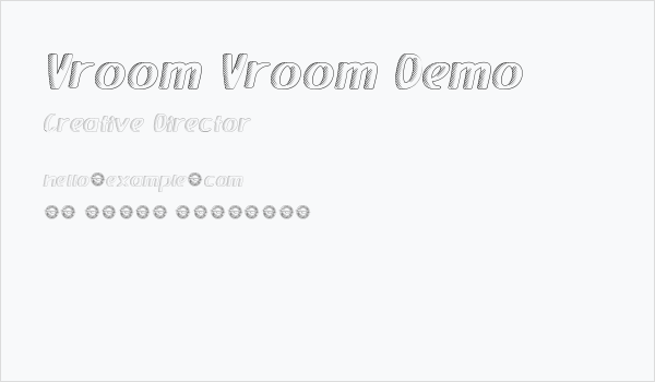 Vroom Vroom Demo Business Card