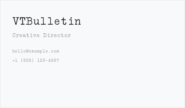 VTBulletin Business Card