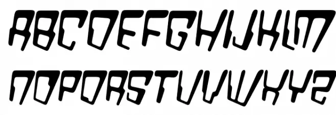 VTC Bad DataTrip Regular Italic फ़ॉन्ट अपरकेस