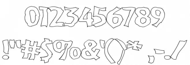 VTC BadPaint Outline Font OTHER CHARS