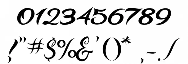 VTC-BadTattooHandOne Font OTHER CHARS