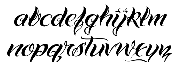 VTC-BadTattooHandOne Schriftart Kleinbuchstaben