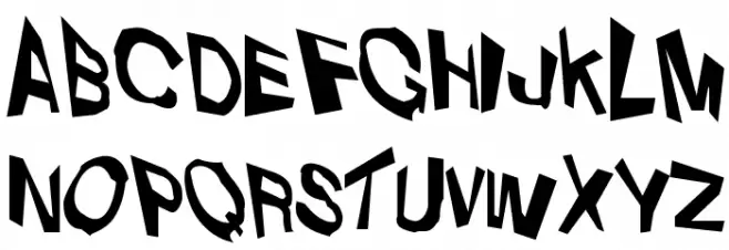 VTC Dizplaced Regular Schriftart Groß