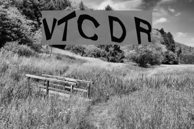 VTC Dizplaced Regular Schriftart examples