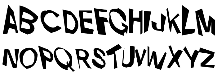 VTC Dizplaced Regular Schriftart Kleinbuchstaben