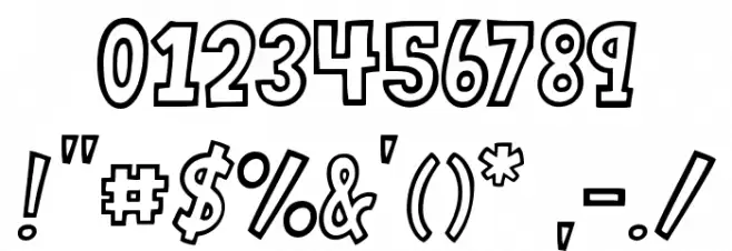 VTC-GarageSale Outlined Font OTHER CHARS