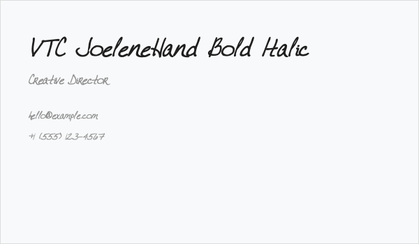 VTC JoeleneHand Bold Italic Business Card