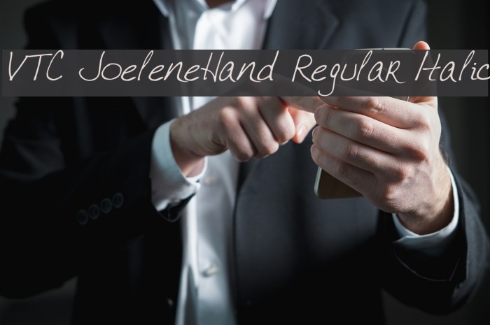VTC JoeleneHand Regular Italic Font examples