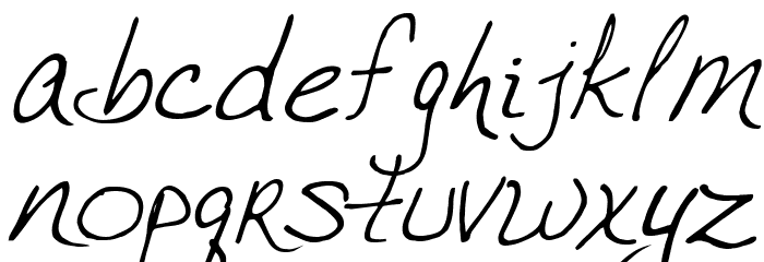 VTC JoeleneHand Regular Italic Font LOWERCASE