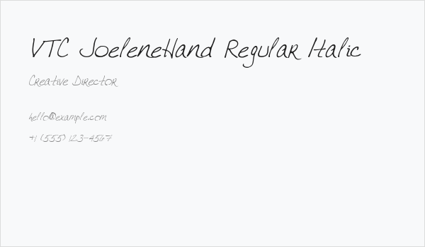 VTC JoeleneHand Regular Italic Business Card