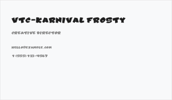 VTC-Karnival Frosty  Business Card