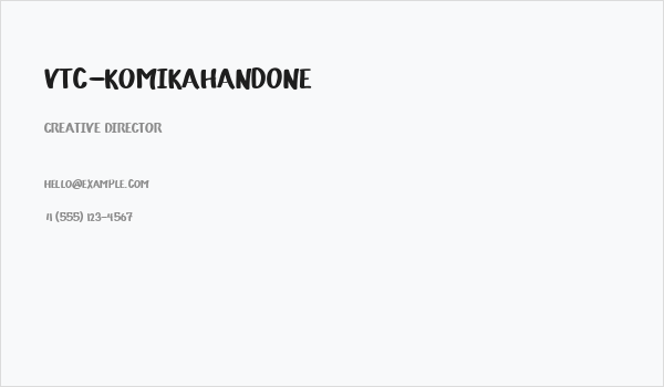 VTC-KomikaHandOne Business Card