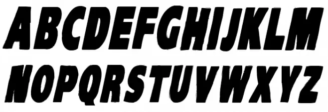 VTC-KomikaHeadLinerOne Bold Italic Fuentes MAYÚSCULAS