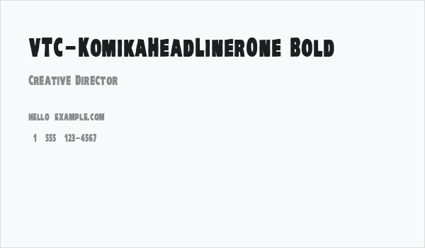 VTC-KomikaHeadLinerOne Bold Business Card