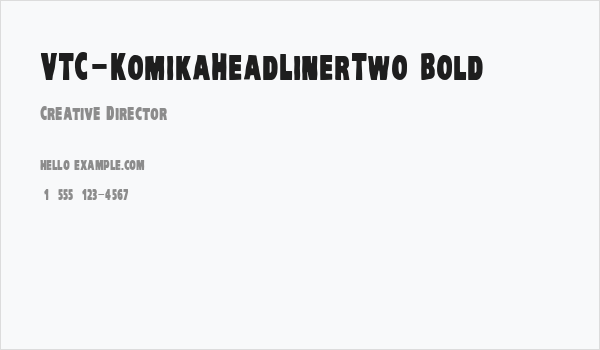 VTC-KomikaHeadLinerTwo Bold Business Card
