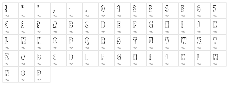 VTC-KomikaHeadLinerTwo Outline Character Map