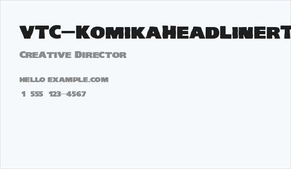 VTC-KomikaHeadLinerTwo Wide Business Card