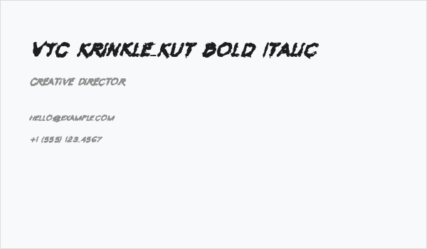 VTC Krinkle-Kut Bold Italic Business Card