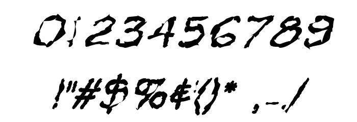 VTC Krinkle-Kut Regular Italic Font OTHER CHARS