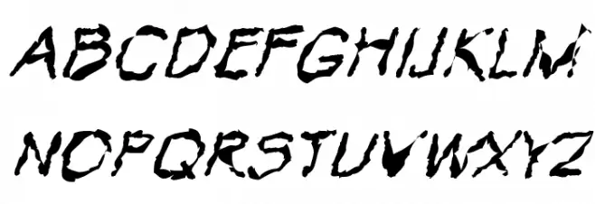 VTC Krinkle-Kut Regular Italic Шрифта ВЕРХНИЙ