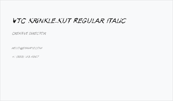VTC Krinkle-Kut Regular Italic Business Card