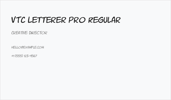 VTC Letterer Pro Regular Business Card